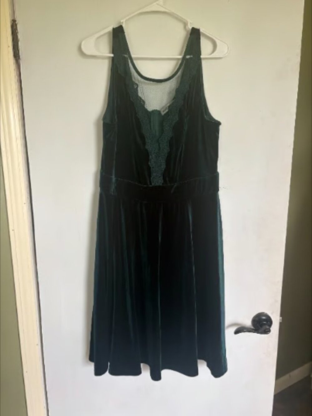 Grace Karin Green Velvet Cocktail Dress